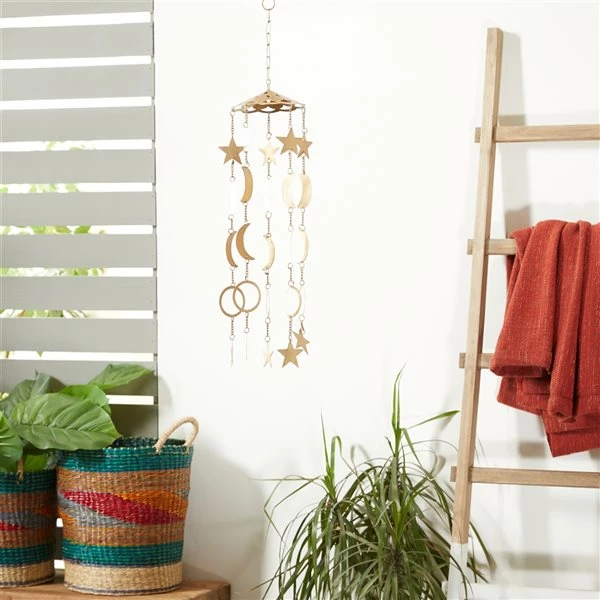 Brand new ✔️ Grayson Lane 29-in Eclectic Gold Metal Moon and Stars Wind Chime 🎉 2 Brand new ✔️ Grayson Lane 29-in Eclectic Gold Metal Moon and Stars Wind Chime 🎉 - Image 2
