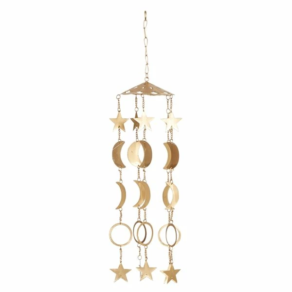 Brand new ✔️ Grayson Lane 29-in Eclectic Gold Metal Moon and Stars Wind Chime 🎉 1 Brand new ✔️ Grayson Lane 29-in Eclectic Gold Metal Moon and Stars Wind Chime 🎉