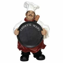 Coupon 🛒 Grayson Lane Traditional Multicoloured MDF Chef with Chalkboard Tabletop Decoration 😍