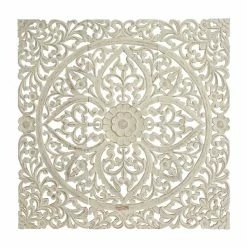 Flash Sale 🥰 Grayson Lane 48-in x 48-in Beige Ornamental MDF Wall Accent - Set of 3 🎉