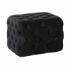 Cheap 🥰 Grayson Lane 19-in x 28-in Rustic Black Velvet Rectangle Ottoman ⌛