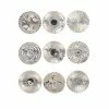 Deals 🛒 Grayson Lane 16-in x 16-in Silver Ornamental Metal Wall Accent - Set of 9 💯