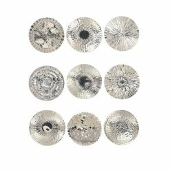 Deals π Grayson Lane 16-in x 16-in Silver Ornamental Metal Wall Accent - Set of 9 π―