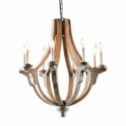 Brand new 🤩 Grayson Lane 8-Light Brown Rustic Cage Chandelier 🛒