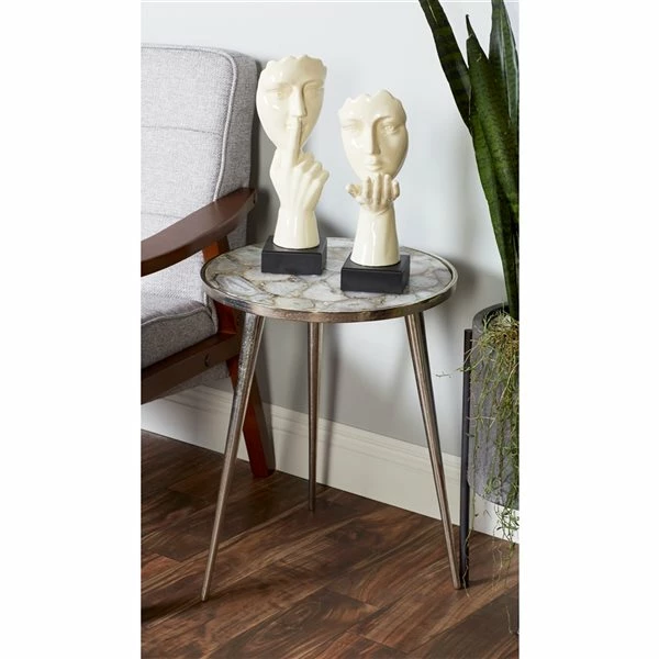 Discount โจ Grayson Lane Silver Stone Round End Table ๐ 2 Discount โจ Grayson Lane Silver Stone Round End Table ๐ - Image 2