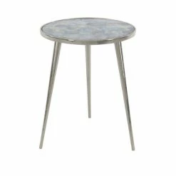 Discount ✨ Grayson Lane Silver Stone Round End Table 🛒