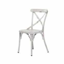 Hot Sale 🎁 Grayson Lane White Farmhouse Outdoor Dining Chair with Metal Frame - Set of 2 ✨