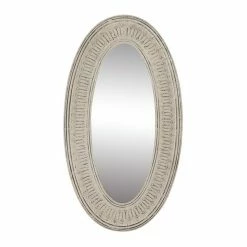 Wholesale 💯 Grayson Lane 60.5-in x 33.88-in Oval White Framed Wall Mirror 🧨
