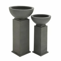 Buy 😉 Grayson Lane 20-in x 38-in Grey Metal Planter 😉