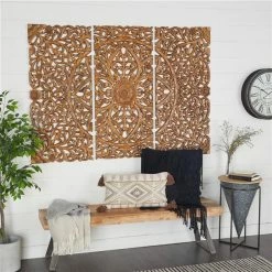 Promo 🔥 Grayson Lane 48-in x 66-in Brown Ornamental MDF Wall Accent - Set of 3 🧨 -GRAYSON LANE Sales 2022 330944708 AlternateImage3 l
