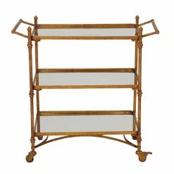 Wholesale 🌟 Grayson Lane Brown Metal Base with Galvanized Iron Top Kitchen Carts - 39.25-in x 22-in ❤️