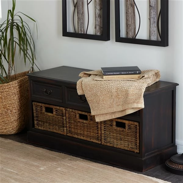New 🛒 Grayson Lane 20-in x 40-in Rustic Brown Storage Bench 🔥 3 New 🛒 Grayson Lane 20-in x 40-in Rustic Brown Storage Bench 🔥 - Image 3