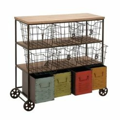 Budget 🧨 Grayson Lane Black Metal Base with Steel Top Kitchen Carts - 39-in x 16-in 💯 -GRAYSON LANE Sales 2022 330944721 AlternateImage5 l
