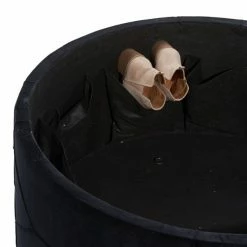 New 😀 Grayson Lane Glam Grey Velvet Round Ottomans - Set of 4 ✔️ -GRAYSON LANE Sales 2022 330944723 AlternateImage3 l