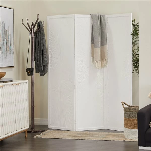Budget ✔️ Grayson Lane 3-Panel White Wood Folding Contemporary/Modern Room Divider ⌛ 2 Budget ✔️ Grayson Lane 3-Panel White Wood Folding Contemporary/Modern Room Divider ⌛ - Image 2