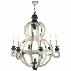 Top 10 🤩 Grayson Lane 6-Light White Rustic Cage Chandelier 🔔