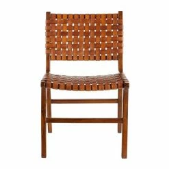 Best Pirce 🌟 Grayson Lane Brown Leather and Teak Contemporary Dining Chair 😍 -GRAYSON LANE Sales 2022 330944742 AlternateImage5 l