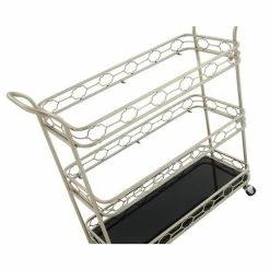 Deals 😀 Grayson Lane Stainless Steel Metal Base with Mirror Top Kitchen Carts - 17-in x 18.2-in 🎉 -GRAYSON LANE Sales 2022 330944752 AlternateImage3 l