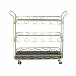 Deals 😀 Grayson Lane Stainless Steel Metal Base with Mirror Top Kitchen Carts - 17-in x 18.2-in 🎉 -GRAYSON LANE Sales 2022 330944752 AlternateImage5 l