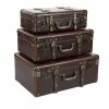 Best reviews of 👍 Grayson Lane 18-in x 21-in Vintage Trunk Brown Leather - Set of 3 ✨
