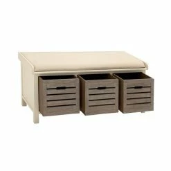 Flash Sale 👍 Grayson Lane 20-in x 42-in Country White Storage Bench 😉 -GRAYSON LANE Sales 2022 330944758 AlternateImage5 l