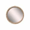 Best Pirce 🛒 Grayson Lane 39.5-in x 39.5-in Round Brown Framed Wall Mirror 🤩
