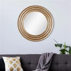 Discount ⭐ Grayson Lane 39.25-in x 39.25-in Round Gold Framed Wall Mirror 🔥 -GRAYSON LANE Sales 2022 330944784 AlternateImage1 l