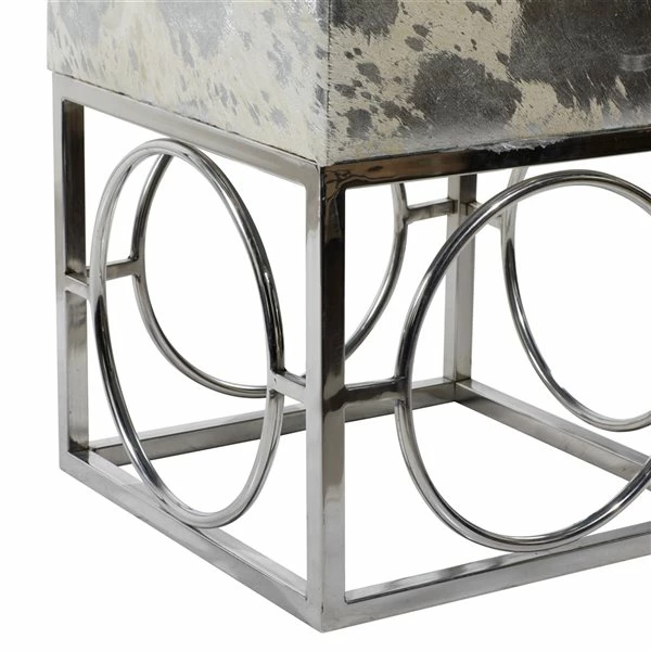 Buy ๐ Grayson Lane 22-in x 16-in Modern Silver Square Stool ๐ 4 Buy ๐ Grayson Lane 22-in x 16-in Modern Silver Square Stool ๐ - Image 4