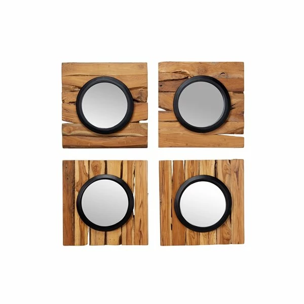 Cheap ⌛ Grayson Lane 17.70-in x 17.65-in Round Brown Framed Wall Mirrors - Set of 4 🛒 5 Cheap ⌛ Grayson Lane 17.70-in x 17.65-in Round Brown Framed Wall Mirrors - Set of 4 🛒 - Image 5