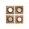 Cheap ⌛ Grayson Lane 17.70-in x 17.65-in Round Brown Framed Wall Mirrors - Set of 4 🛒