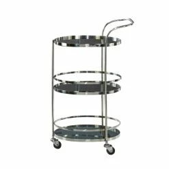 Cheap 🎉 Grayson Lane Black Steel Base with Stainless Steel Top Kitchen Carts - 43.2-in x 24.4-in ❤️ -GRAYSON LANE Sales 2022 330944793 AlternateImage5 l