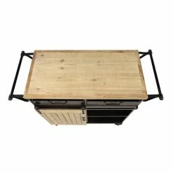 Budget ✔️ Grayson Lane Black Metal Base with Steel Top Kitchen Carts - 38.5-in x 20.75-in 🛒 -GRAYSON LANE Sales 2022 330944796 AlternateImage5 l