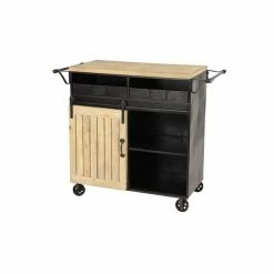 Budget ✔️ Grayson Lane Black Metal Base with Steel Top Kitchen Carts - 38.5-in x 20.75-in 🛒