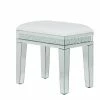 Coupon 🥰 Grayson Lane 21-in x 22-in Glam Silver Rectangle Stool ⌛