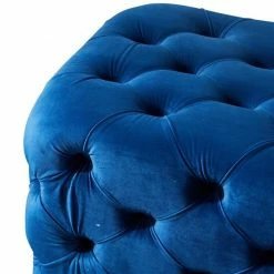 Wholesale 👍 Grayson Lane 19-in x 28-in Blue Velvet Rectangle Ottoman 🌟 -GRAYSON LANE Sales 2022 330944801 AlternateImage3 l