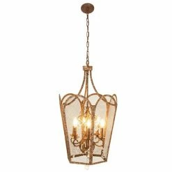 New ⭐ Grayson Lane 6-Light Brass Vintage Cage Chandelier 😀