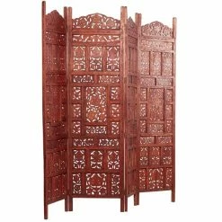 Best reviews of ⌛ Grayson Lane 4-Panel Dark Brown Wood Folding Traditional Room Divider ✨ -GRAYSON LANE Sales 2022 330944812 AlternateImage5 l