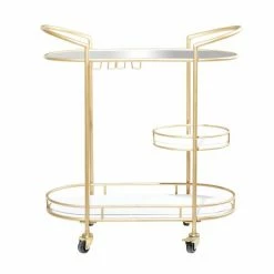 Top 10 🔥 Grayson Lane Gold Metal Base with Steel Top Kitchen Carts - 36.5-in x 11.5-in 💯 9 Top 10 🔥 Grayson Lane Gold Metal Base with Steel Top Kitchen Carts - 36.5-in x 11.5-in 💯 -GRAYSON LANE Sales 2022 330944814 AlternateImage5 l