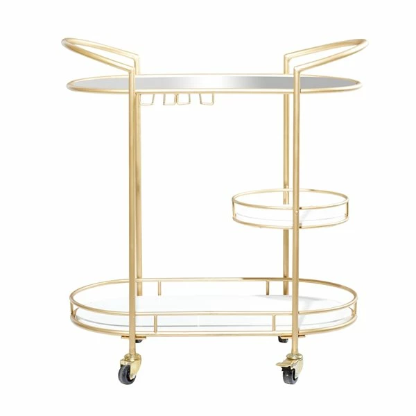 Top 10 🔥 Grayson Lane Gold Metal Base with Steel Top Kitchen Carts - 36.5-in x 11.5-in 💯 5 Top 10 🔥 Grayson Lane Gold Metal Base with Steel Top Kitchen Carts - 36.5-in x 11.5-in 💯 - Image 5