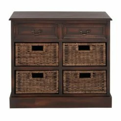Cheap 🥰 Grayson Lane 28-in x 30-in Dark Brown Wooden Traditional Storage Unit 🧨