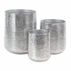 Deals 🔔 Grayson Lane 16-in x 20-in Silver Metal Planter ⭐