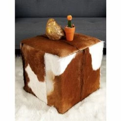 Hot Sale ❤️ Grayson Lane 17-in x 18-in Rustic Brown Square Ottoman ✔️ -GRAYSON LANE Sales 2022 330944821 AlternateImage2 l