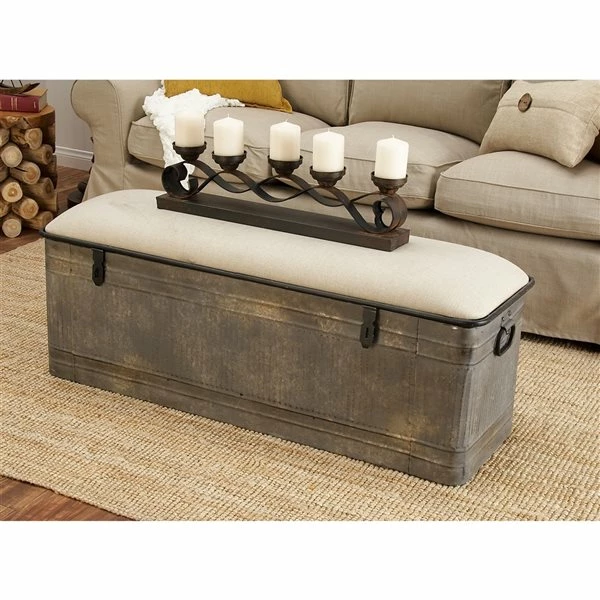 Deals ❤️ Grayson Lane 18-in x 50-in Farmhouse Grey Storage Bench 🎁 2 Deals ❤️ Grayson Lane 18-in x 50-in Farmhouse Grey Storage Bench 🎁 - Image 2