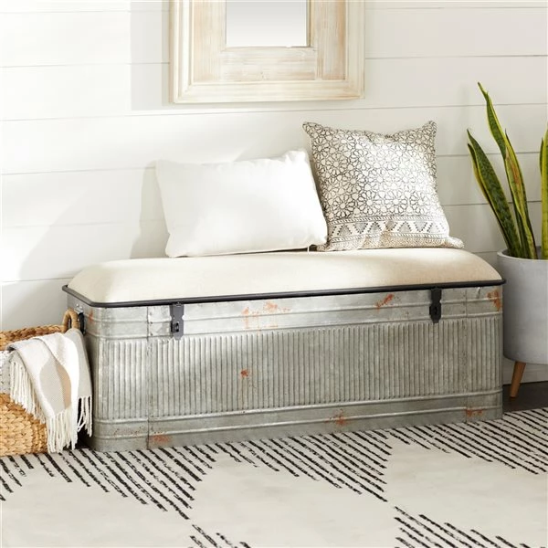 Deals ❤️ Grayson Lane 18-in x 50-in Farmhouse Grey Storage Bench 🎁 3 Deals ❤️ Grayson Lane 18-in x 50-in Farmhouse Grey Storage Bench 🎁 - Image 3