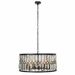 Best Sale 😍 Grayson Lane 6-Light Black Glam Crystal Chandelier 🔔