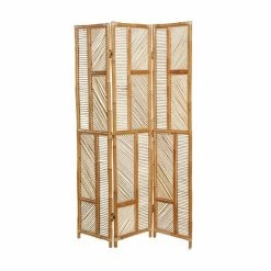 New 😀 Grayson Lane 3-Panel Beige Wood Folding Contemporary Room Divider 🎁