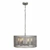 Deals 🎉 Grayson Lane 6-Light Silver Industrial Cage Chandelier 🎉