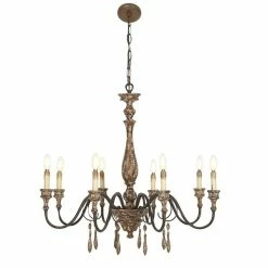 Best reviews of 👍 Grayson Lane 8-Light Dark Brown Rustic Crystal Chandelier 🧨