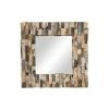 Brand new ⭐ Grayson Lane 31.5-in x 31.5-in Square Brown Framed Wall Mirror 🌟