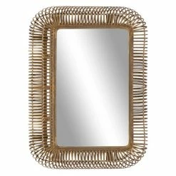 Top 10 π Grayson Lane 39.13-in x 28.25-in Rectangle Brown Framed Wall Mirror π